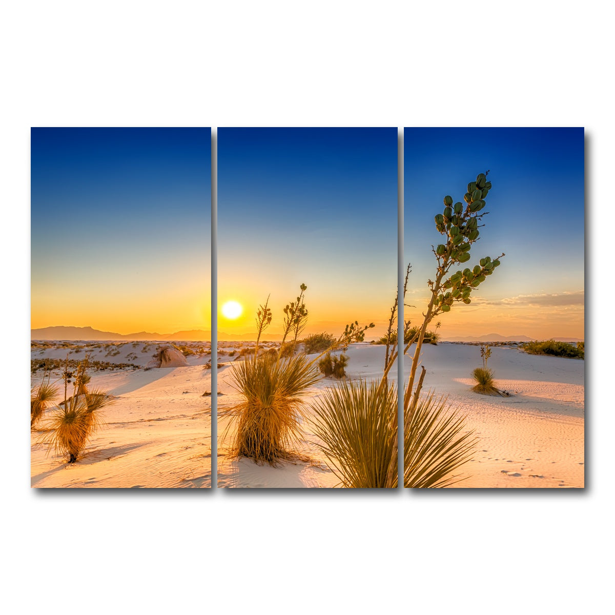 AUTO-MOCKUP WHITE | White Sands Sunset | 3 Piece | Gallery Wrap Canvas | group=12x24
