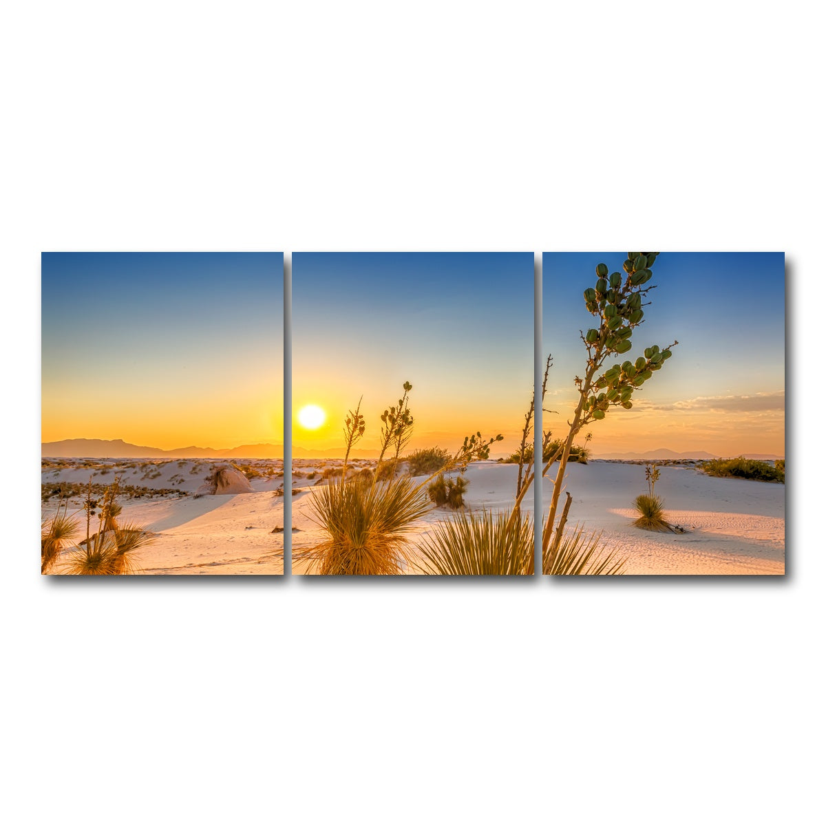 AUTO-MOCKUP WHITE | White Sands Sunset | 3 Piece | Gallery Wrap Canvas | group=18x24