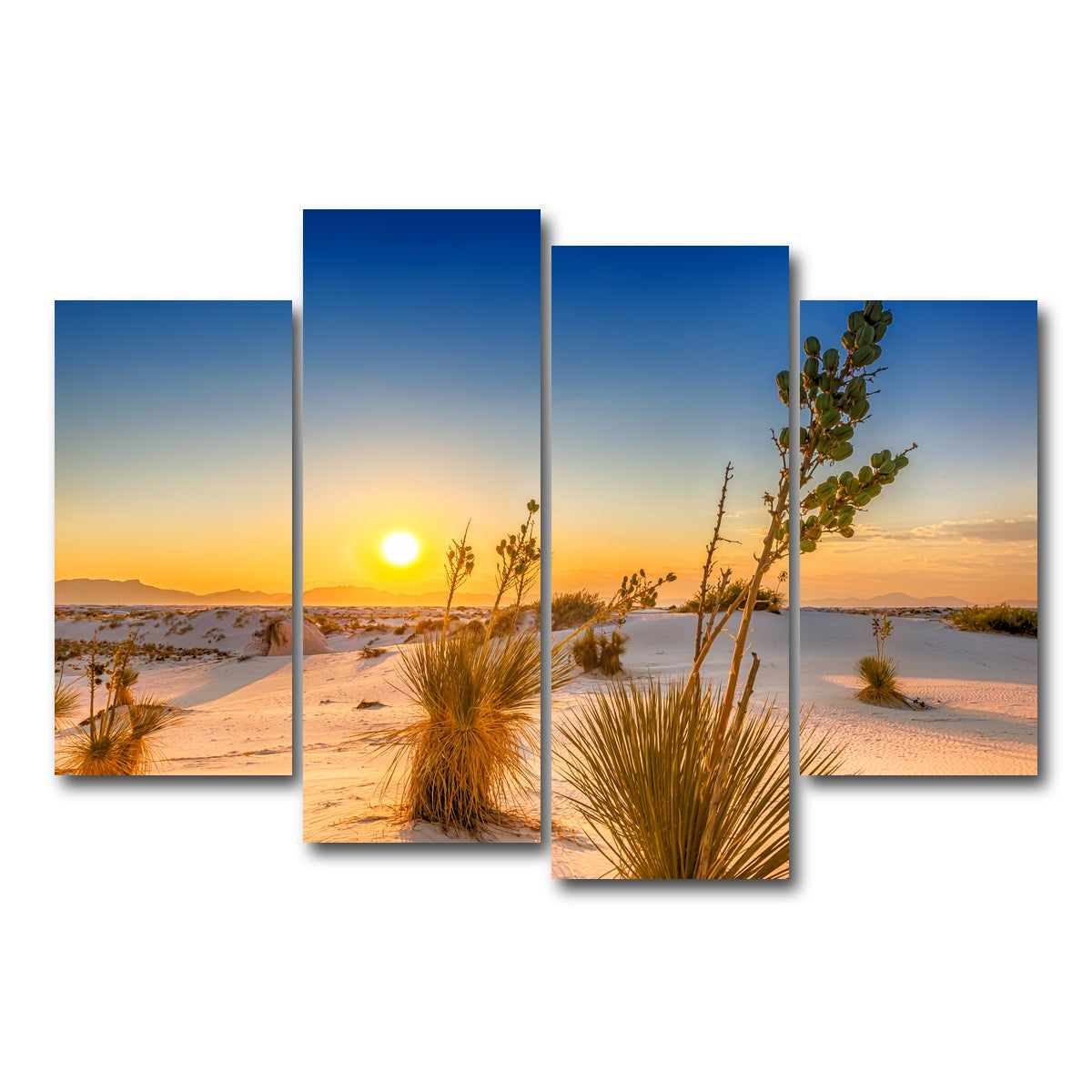 AUTO-MOCKUP WHITE | White Sands Sunset | 4 Piece | Gallery Wrap Canvas | group=4_short