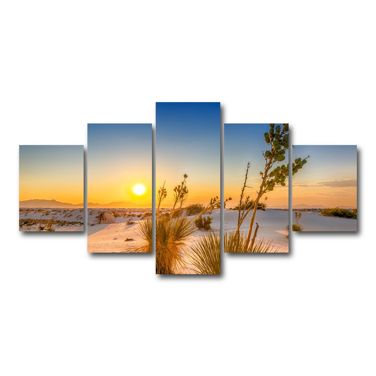 AUTO-MOCKUP WHITE | White Sands Sunset | 5 Piece | Gallery Wrap Canvas | group=5_short