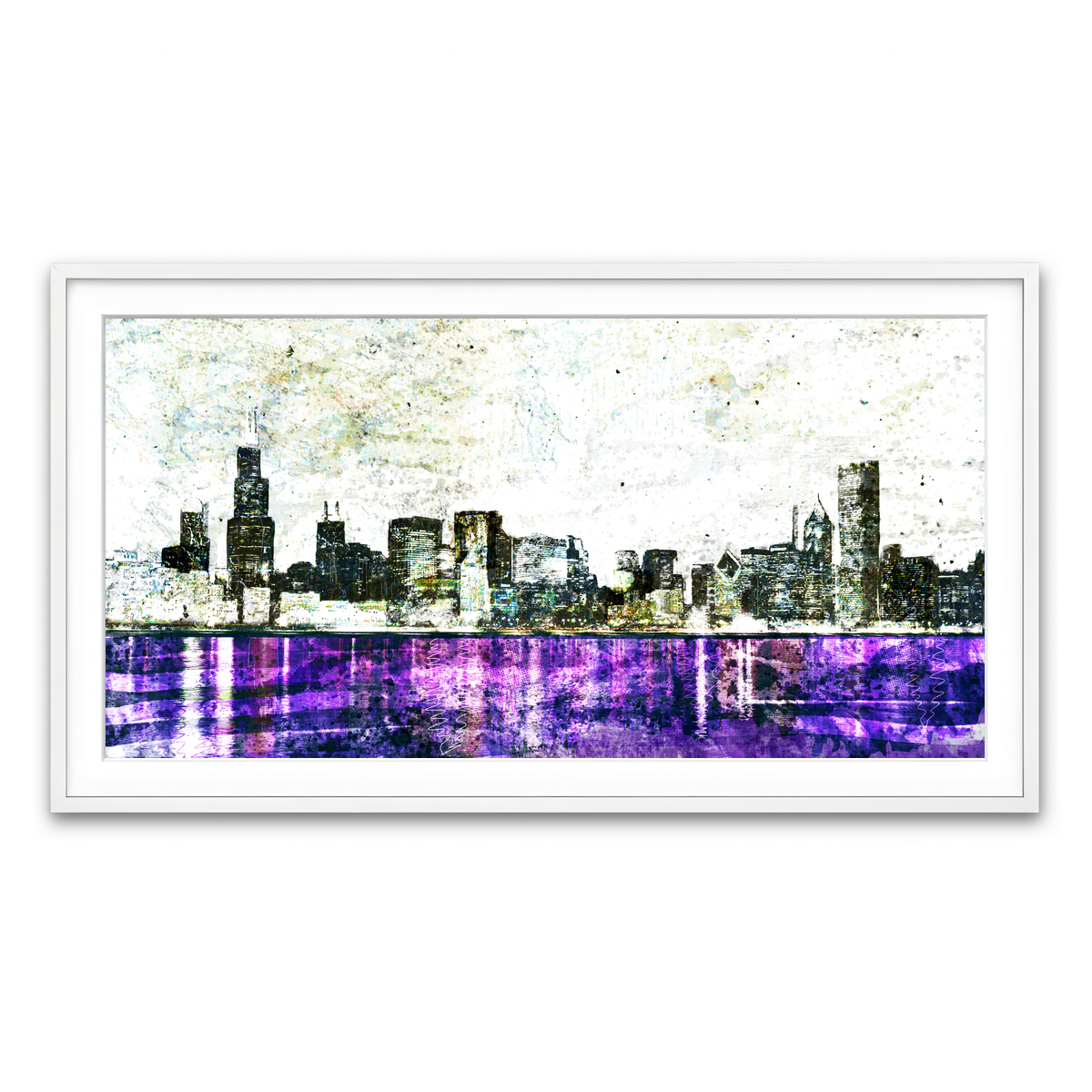 Framed Print 2x1 White