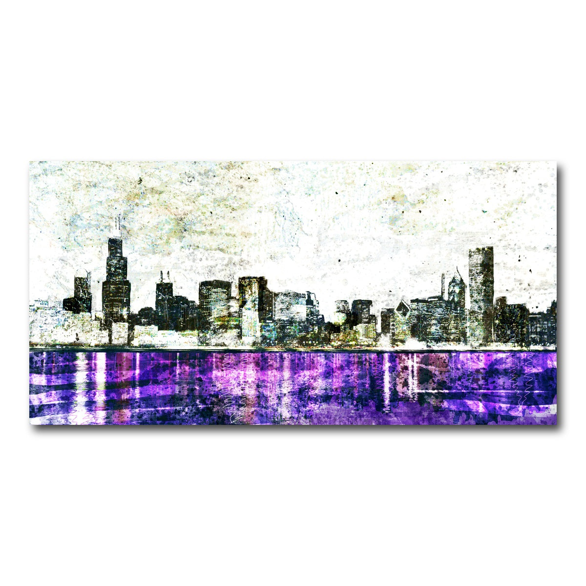 AUTO-MOCKUP WHITE | Whiteout chicago skyline | 1 Piece | Gallery Wrap Canvas | group=2x1