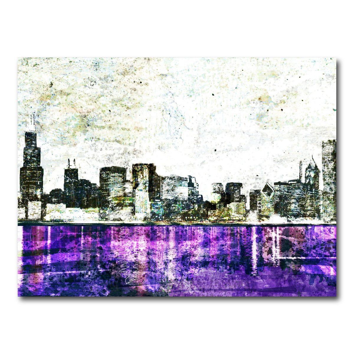 AUTO-MOCKUP WHITE | Whiteout chicago skyline | 1 Piece | Gallery Wrap Canvas | group=4x3