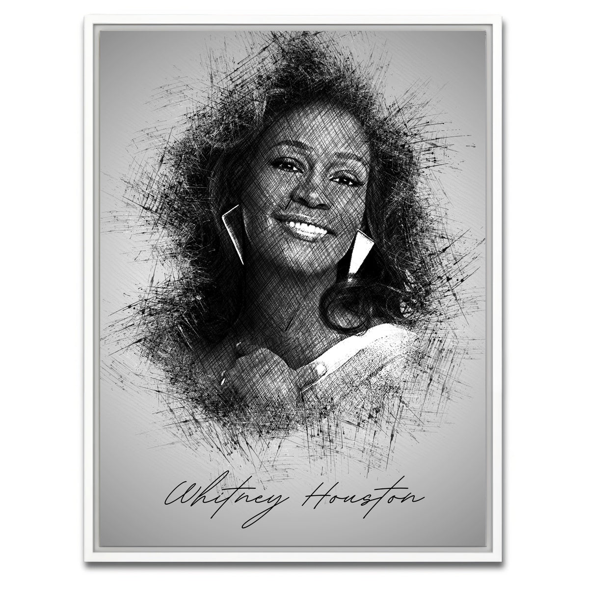 AUTO-MOCKUP WHITE | Whitney Houston | 1 Piece | White Framed Canvas | group=3x4