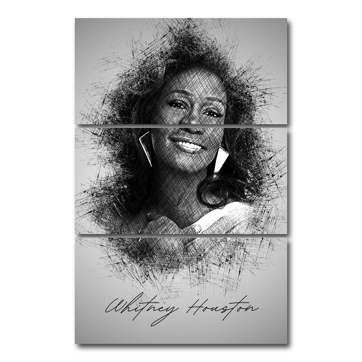 AUTO-MOCKUP WHITE | Whitney Houston | 3 Piece | Gallery Wrap Canvas | group=12x24_stacked