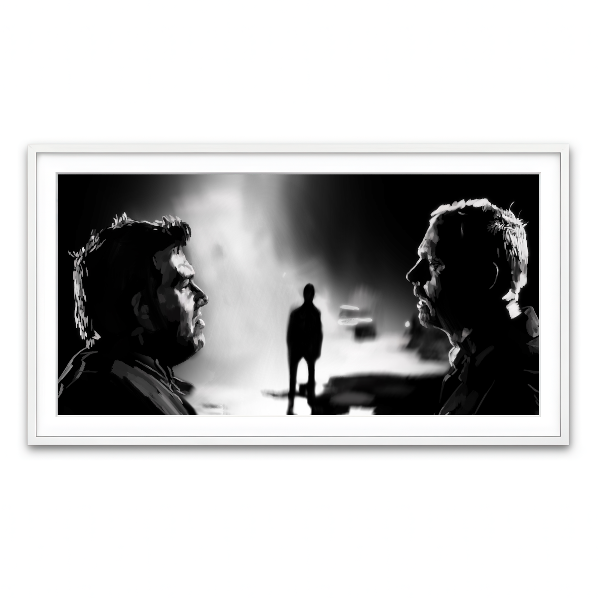 Framed Print 2x1 White