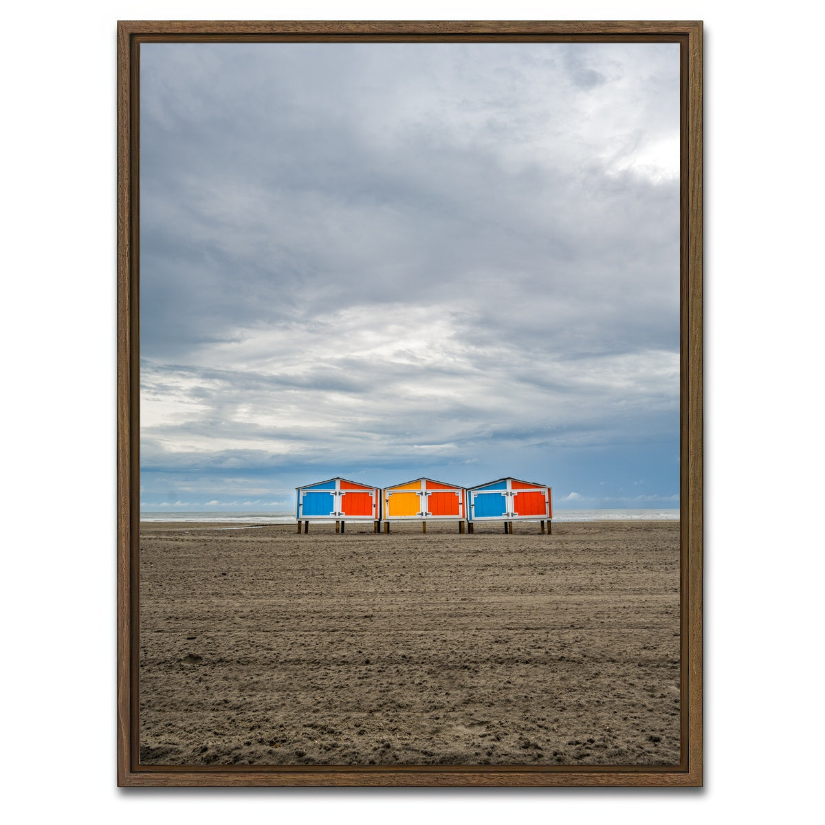 AUTO-MOCKUP WHITE | Wild Beach Huts | 1 Piece | Walnut Framed Canvas | group=3x4