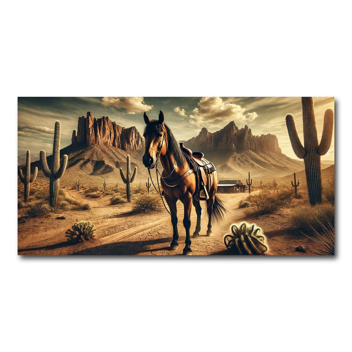 AUTO-MOCKUP WHITE | Wild West Quarter Horse | 1 Piece | Gallery Wrap Canvas | group=2x1