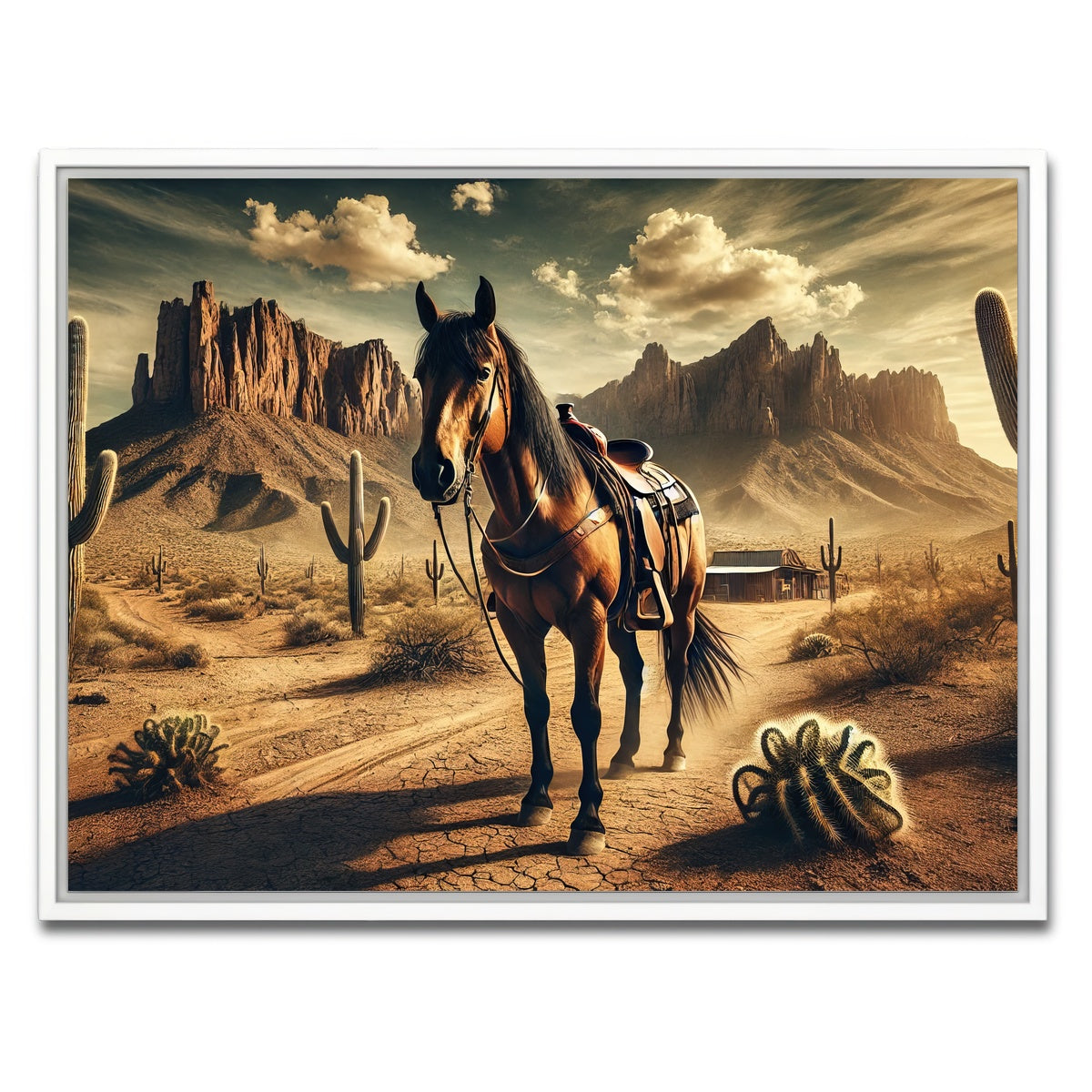 AUTO-MOCKUP WHITE | Wild West Quarter Horse | 1 Piece | White Framed Canvas | group=4x3