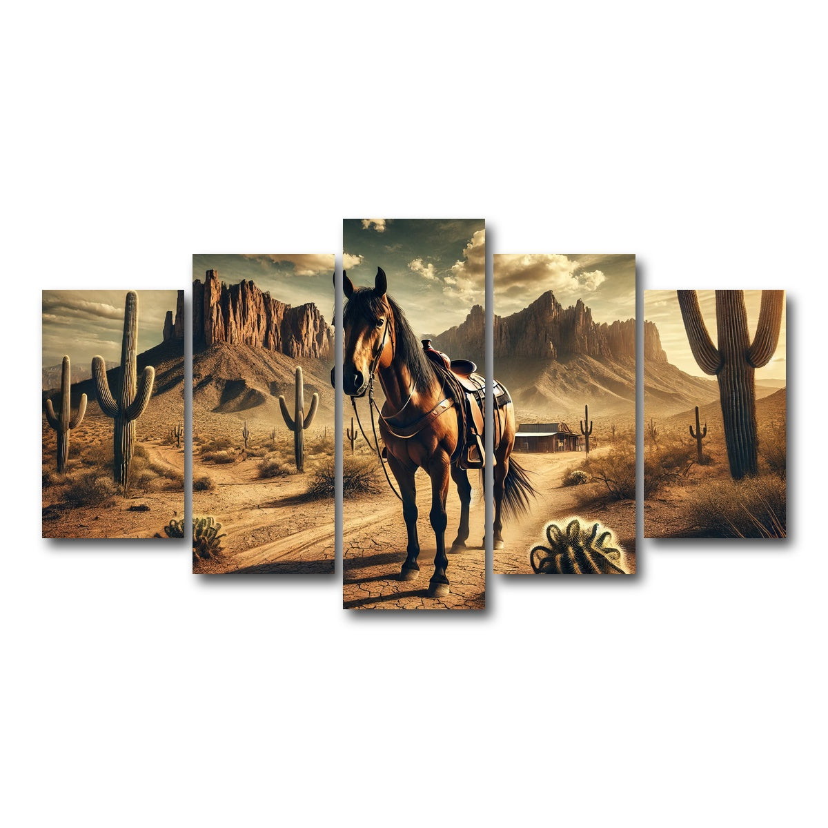 AUTO-MOCKUP WHITE | Wild West Quarter Horse | 5 Piece | Gallery Wrap Canvas | group=5_normal