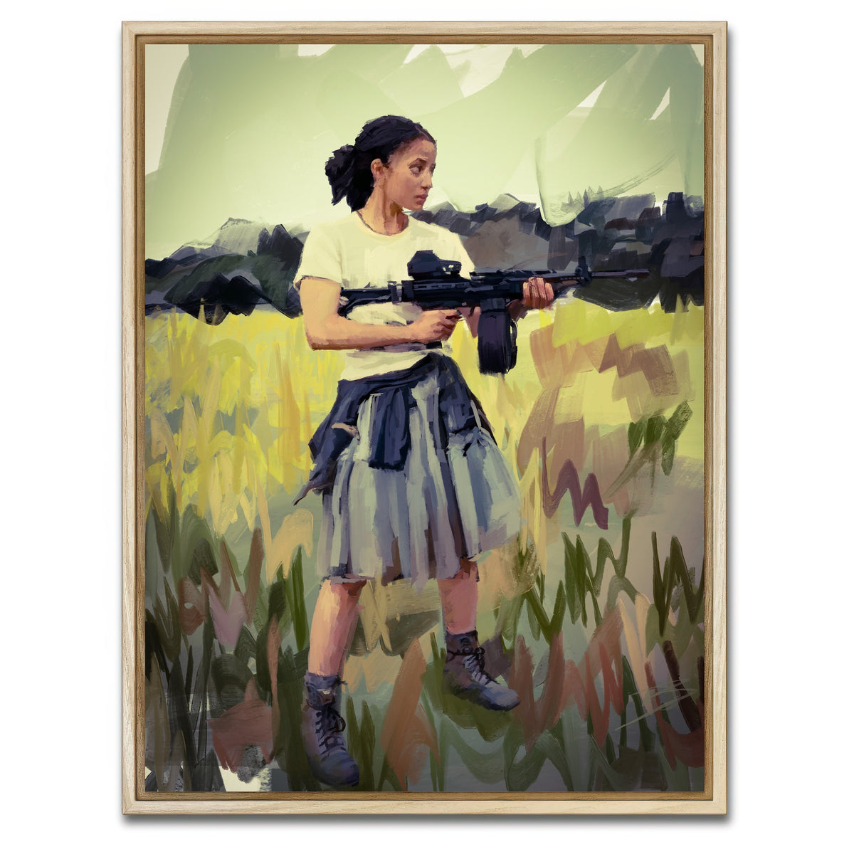AUTO-MOCKUP WHITE | Willa - One Battle After Another | 1 Piece | Natural Framed Canvas | group=3x4