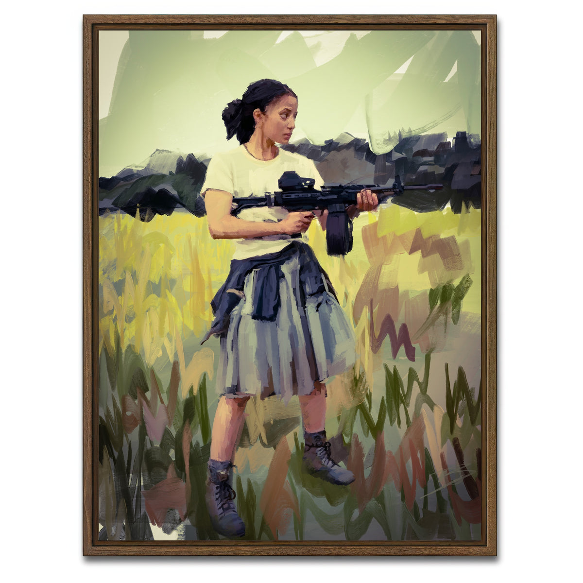 AUTO-MOCKUP WHITE | Willa - One Battle After Another | 1 Piece | Walnut Framed Canvas | group=3x4