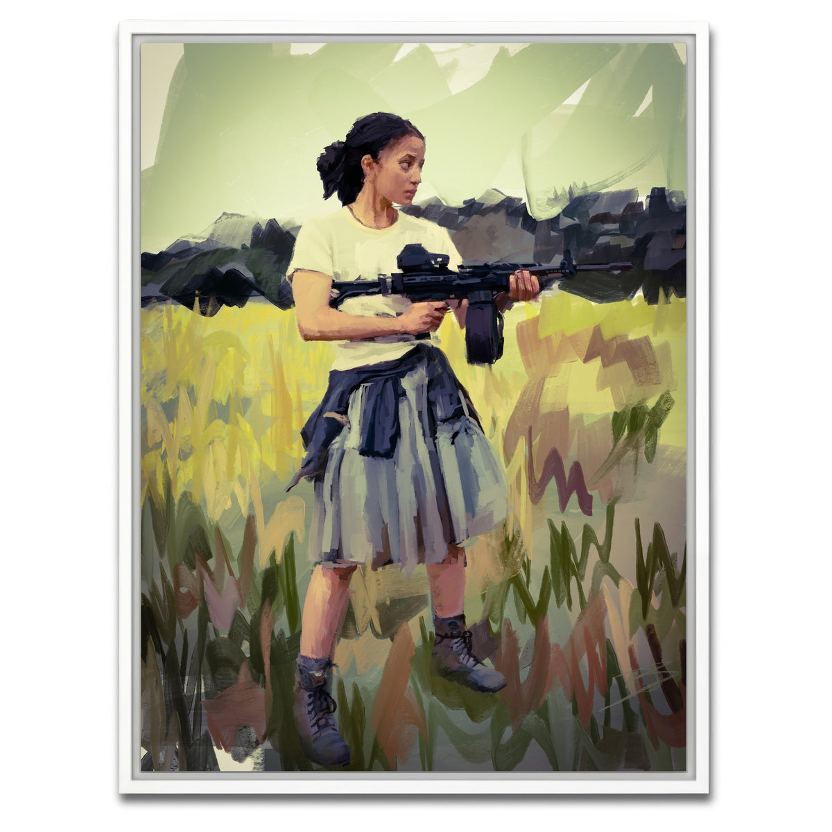 AUTO-MOCKUP WHITE | Willa - One Battle After Another | 1 Piece | White Framed Canvas | group=3x4