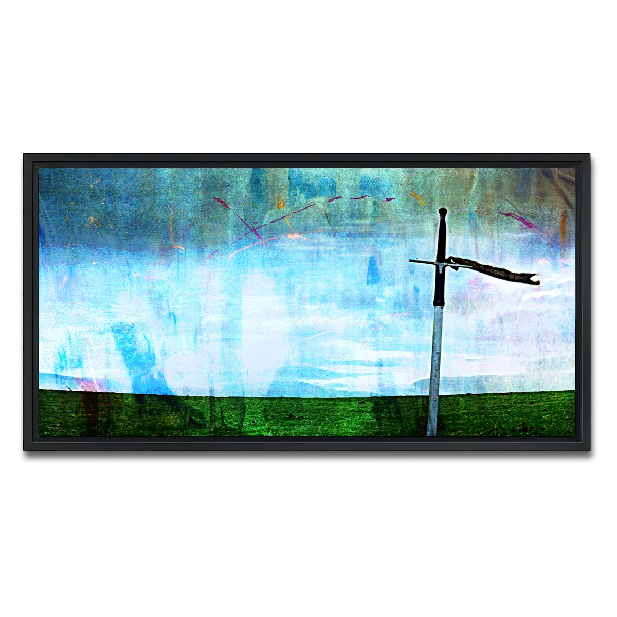 AUTO-MOCKUP WHITE | William Wallace's Sword | 1 Piece | Black Framed Canvas | group=2x1