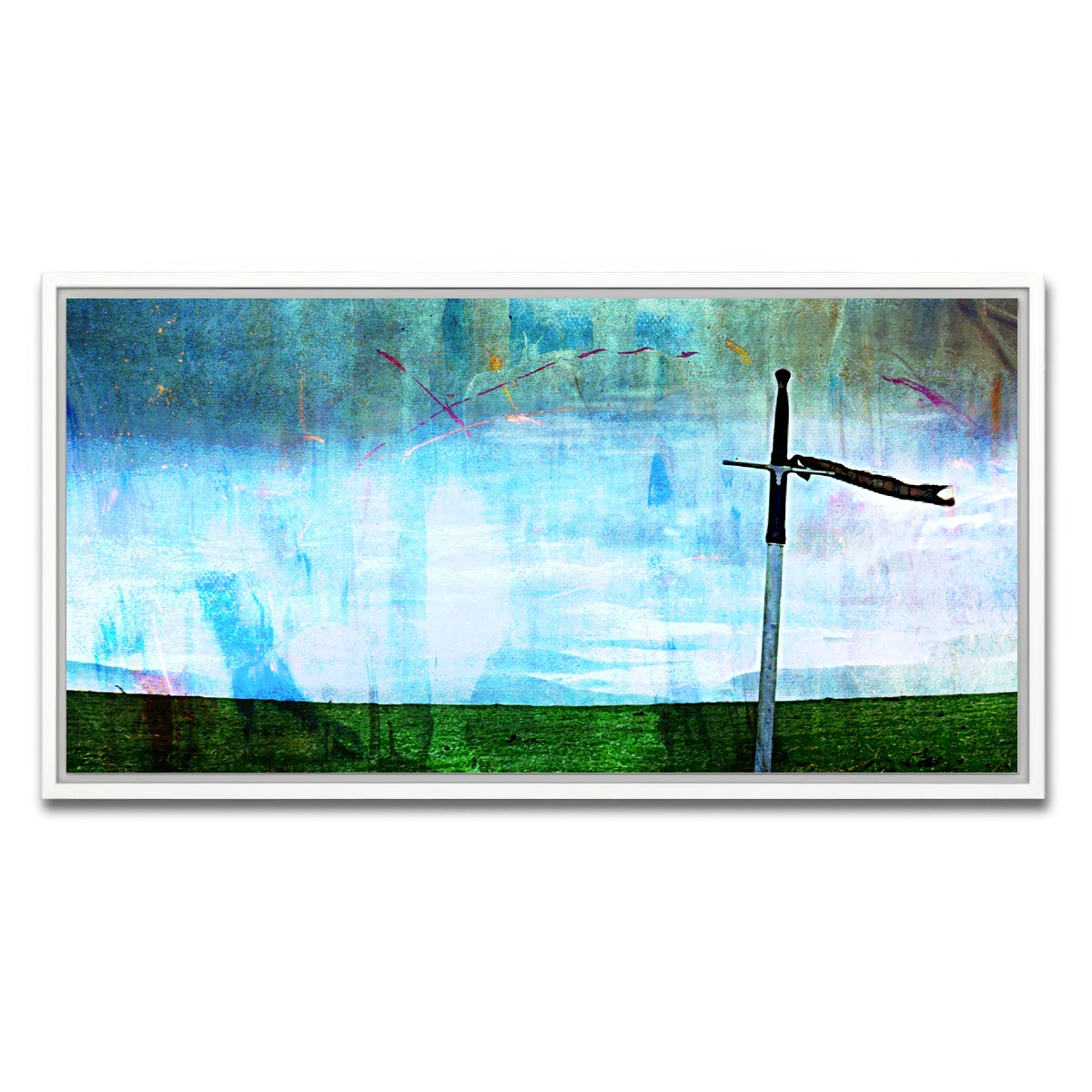 AUTO-MOCKUP WHITE | William Wallace's Sword | 1 Piece | White Framed Canvas | group=2x1