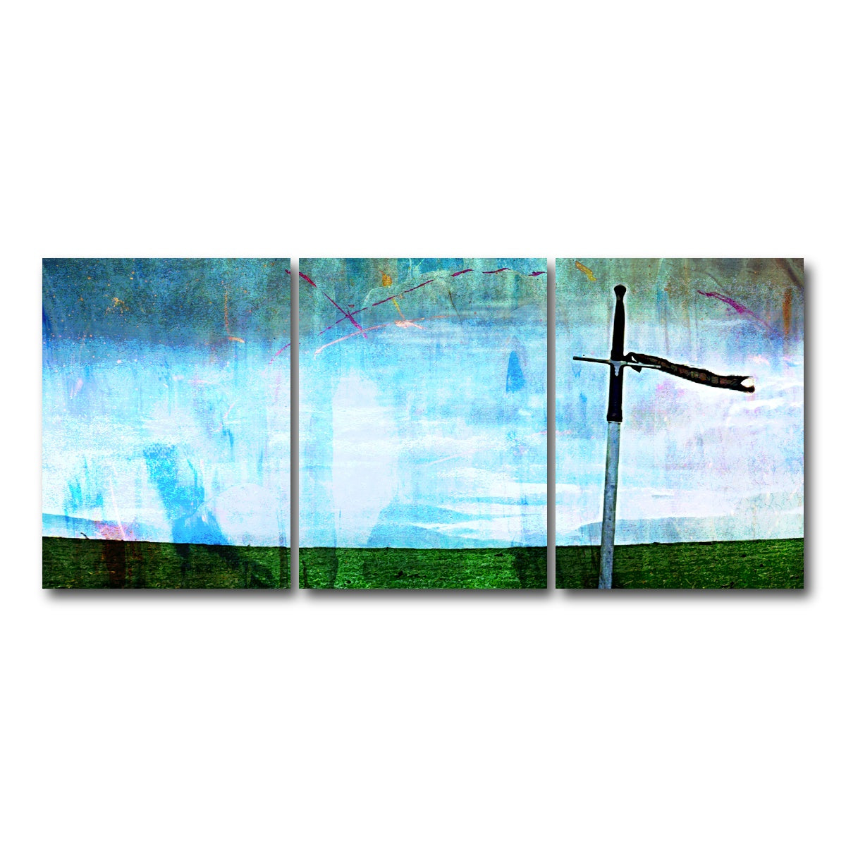 AUTO-MOCKUP WHITE | William Wallace's Sword | 3 Piece | Gallery Wrap Canvas | group=18x24