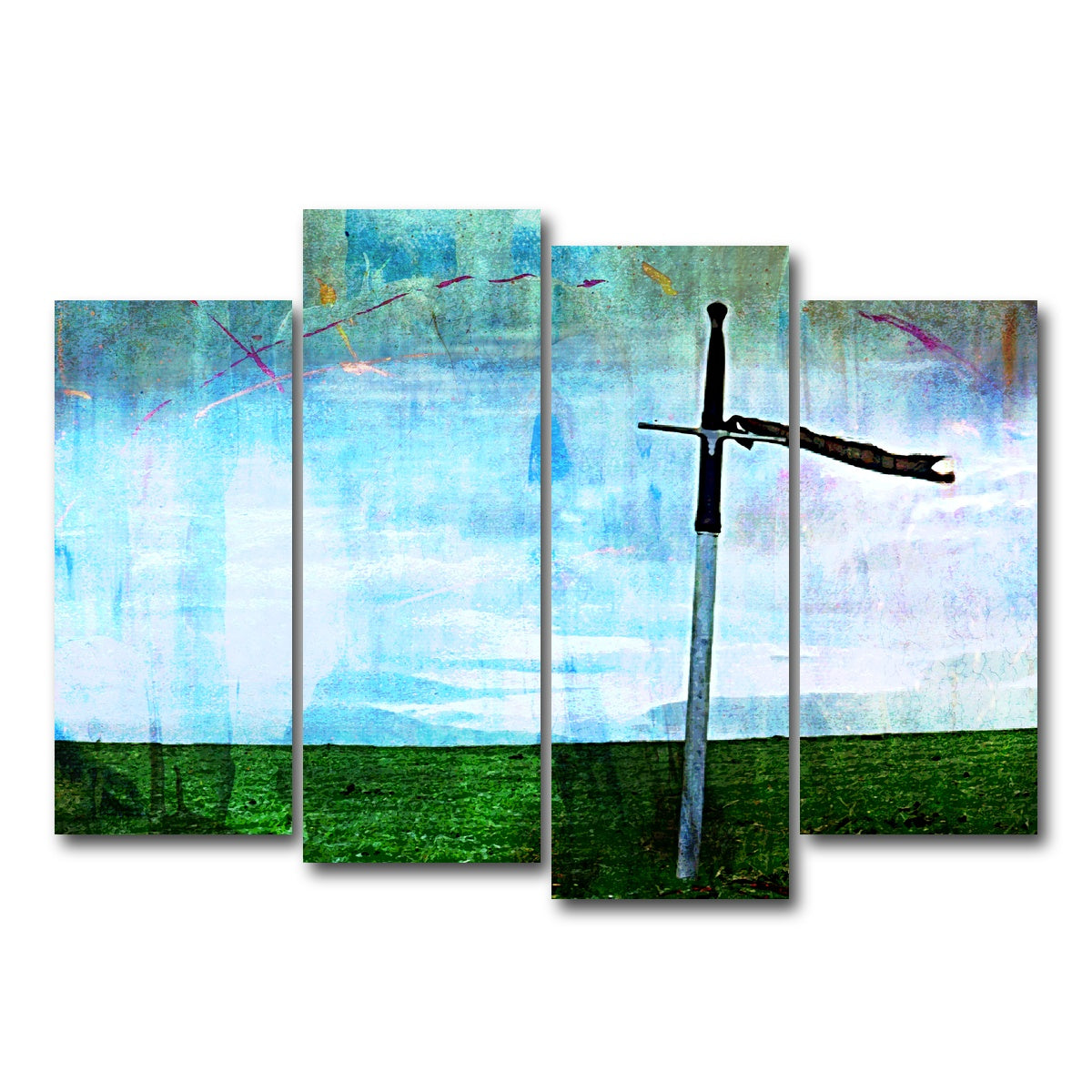 AUTO-MOCKUP WHITE | William Wallace's Sword | 4 Piece | Gallery Wrap Canvas | group=4_normal