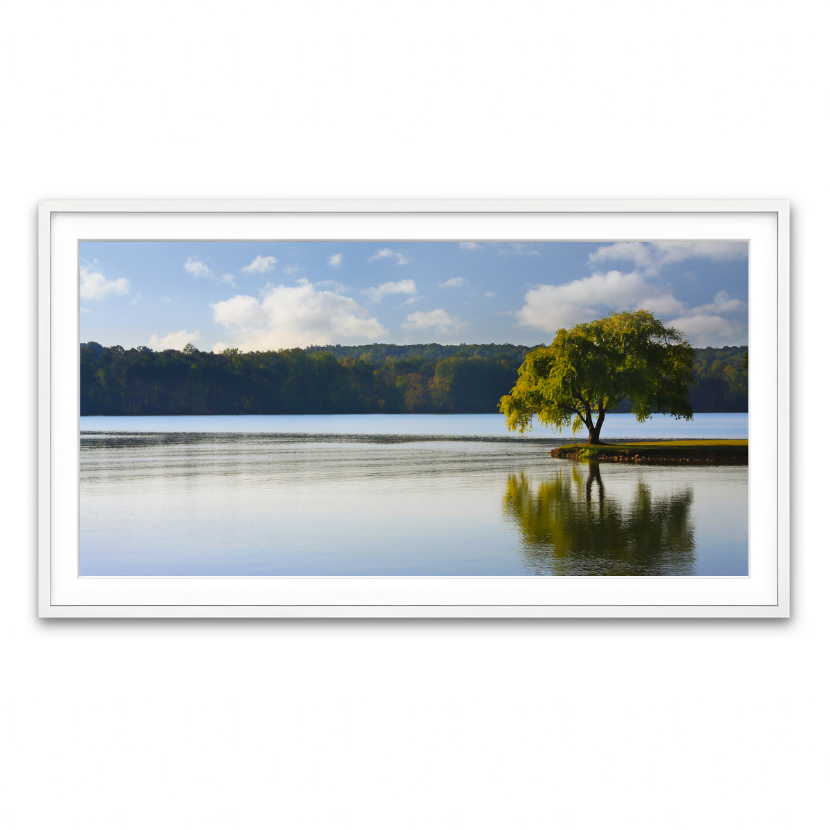 Framed Print 2x1 White