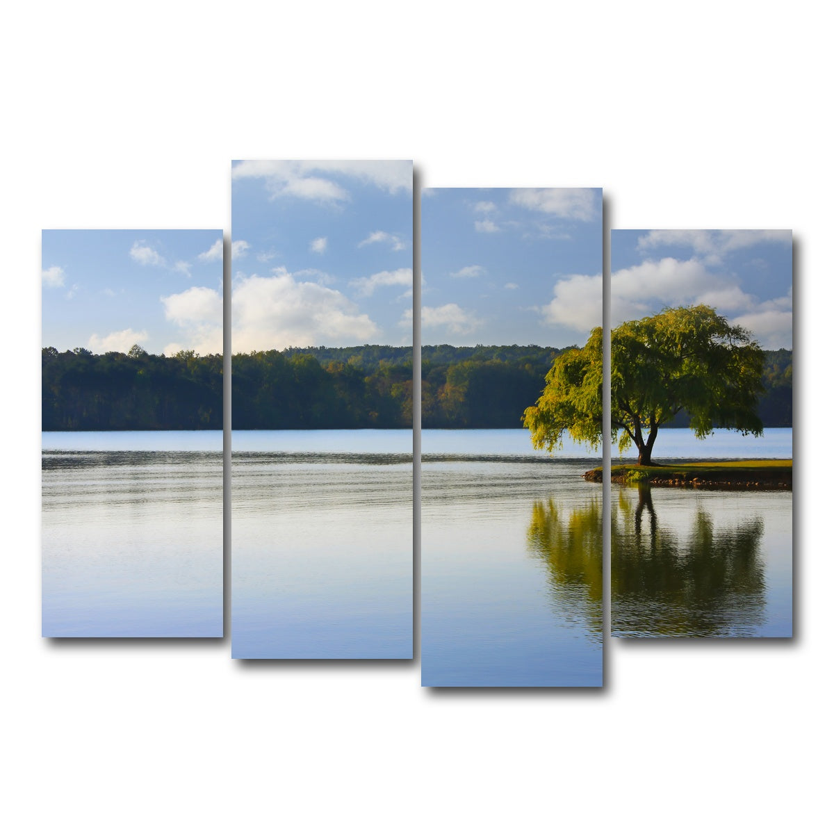 AUTO-MOCKUP WHITE | Willow tree on the Tennessee River | 4 Piece | Gallery Wrap Canvas | group=4_normal