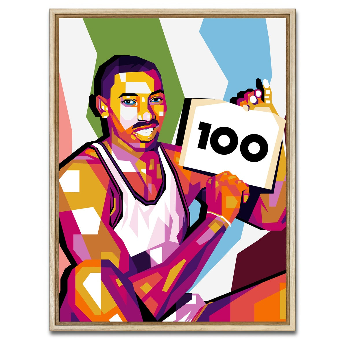 AUTO-MOCKUP WHITE | Wilt Chamberlain 100 | 1 Piece | Natural Framed Canvas | group=3x4