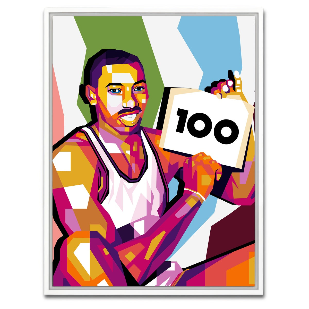 AUTO-MOCKUP WHITE | Wilt Chamberlain 100 | 1 Piece | White Framed Canvas | group=3x4