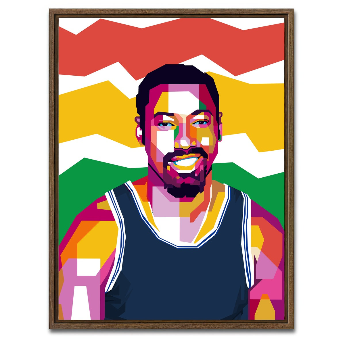 AUTO-MOCKUP WHITE | Wilt Chamberlain 2 | 1 Piece | Walnut Framed Canvas | group=3x4