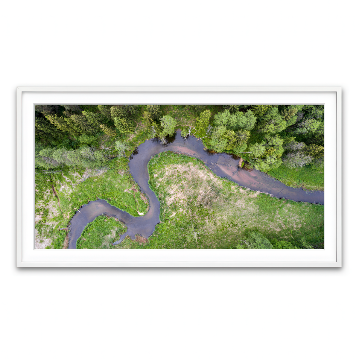 Framed Print 2x1 White