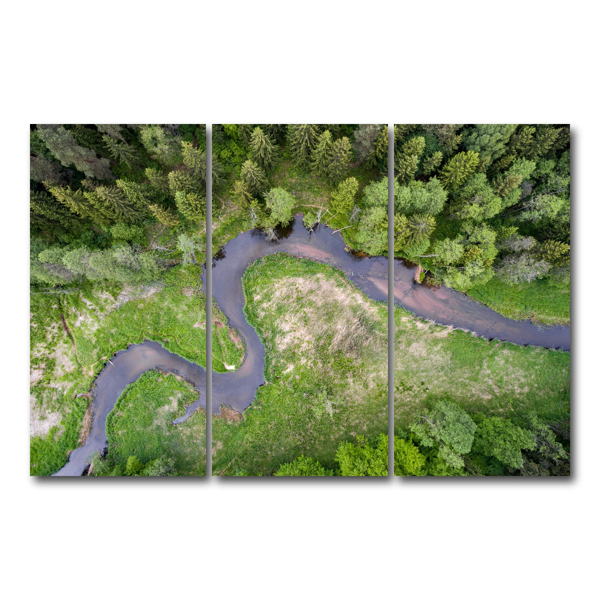 AUTO-MOCKUP WHITE | Winding Creek | 3 Piece | Gallery Wrap Canvas | group=12x24