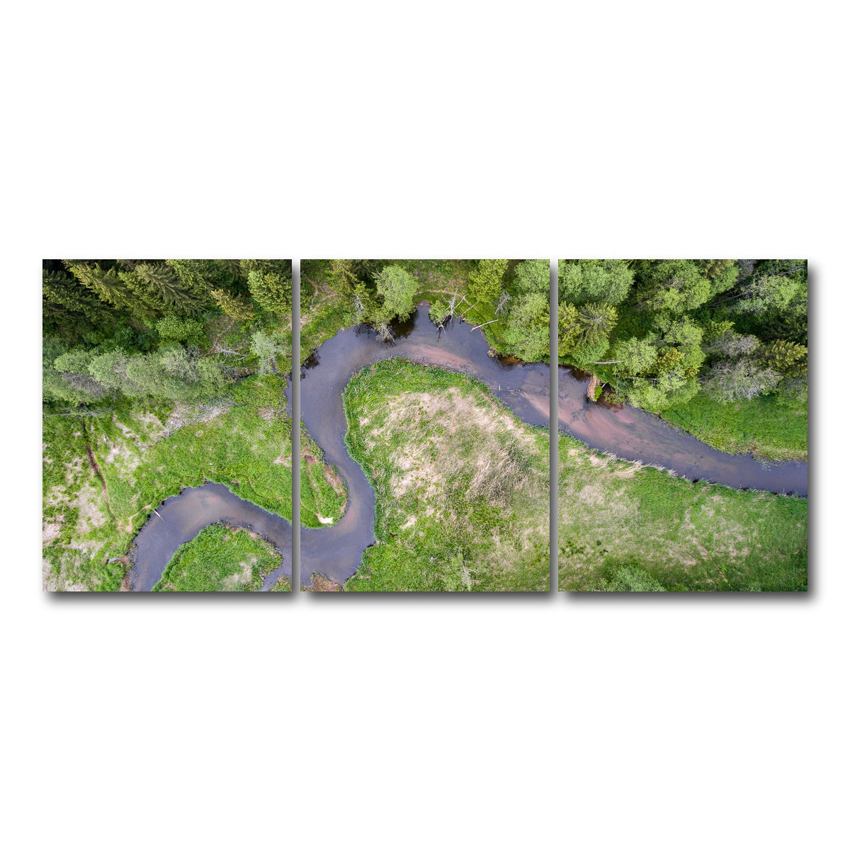 AUTO-MOCKUP WHITE | Winding Creek | 3 Piece | Gallery Wrap Canvas | group=18x24