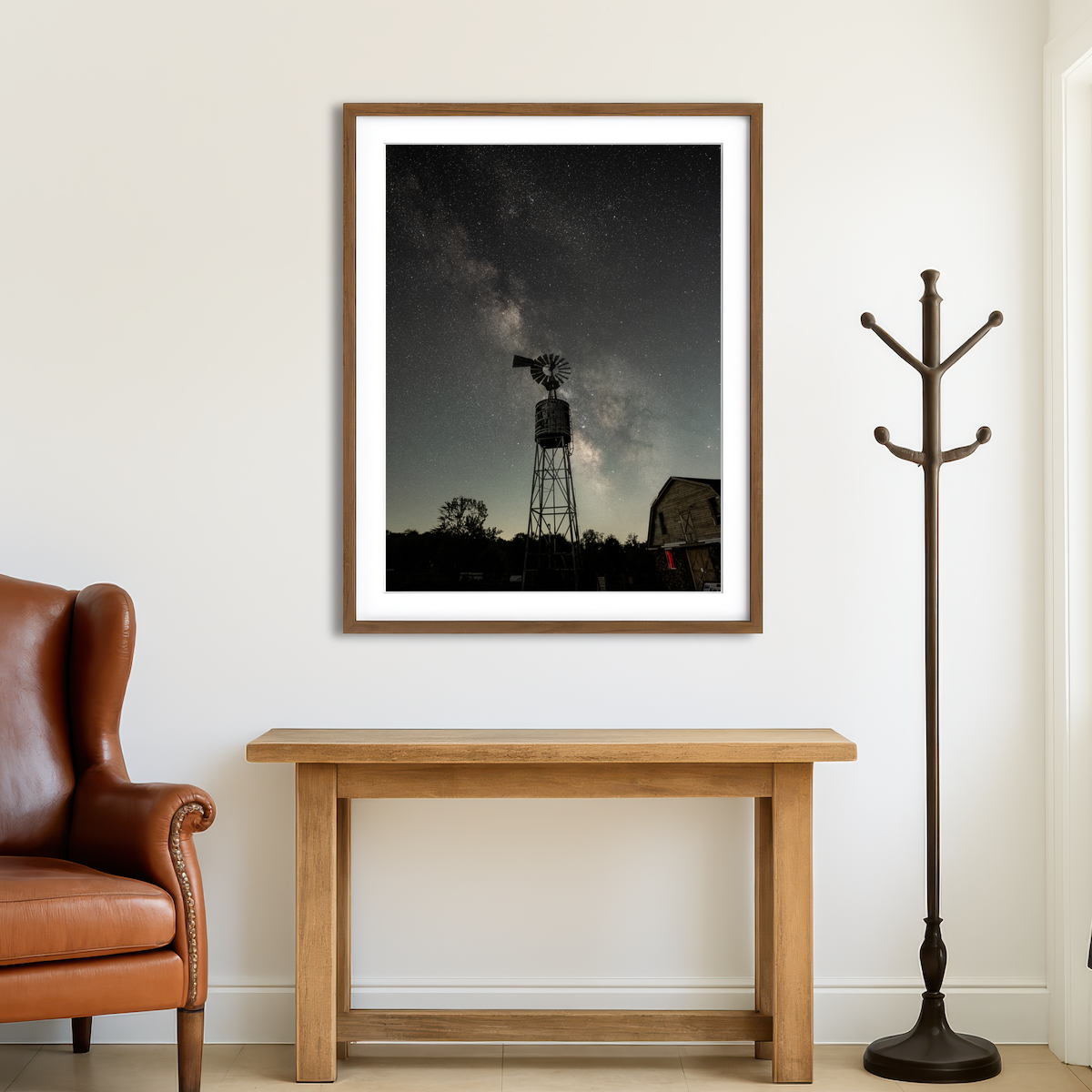 AUTO-MOCKUP ROOM | Windmill at Night Wall Art