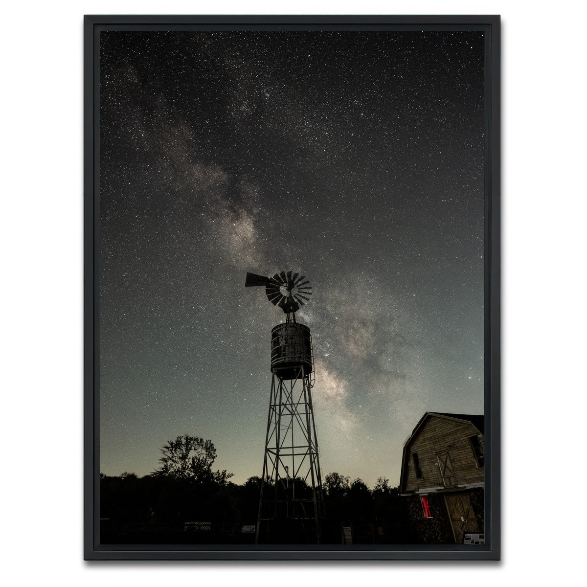 AUTO-MOCKUP WHITE | Windmill at Night | 1 Piece | Black Framed Canvas | group=3x4