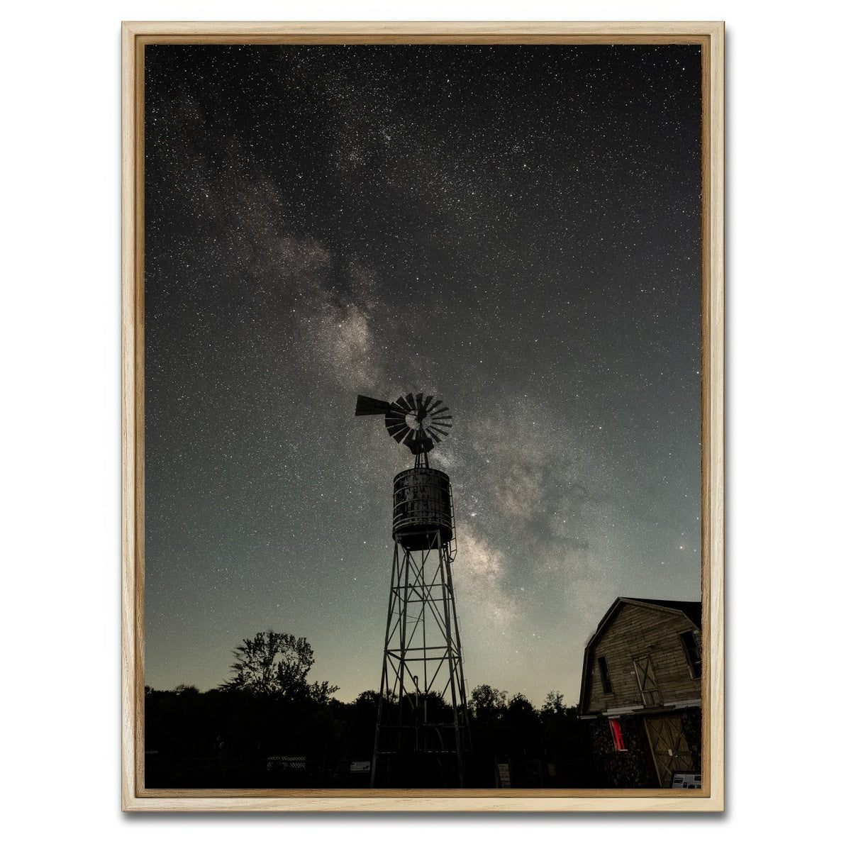 AUTO-MOCKUP WHITE | Windmill at Night | 1 Piece | Natural Framed Canvas | group=3x4