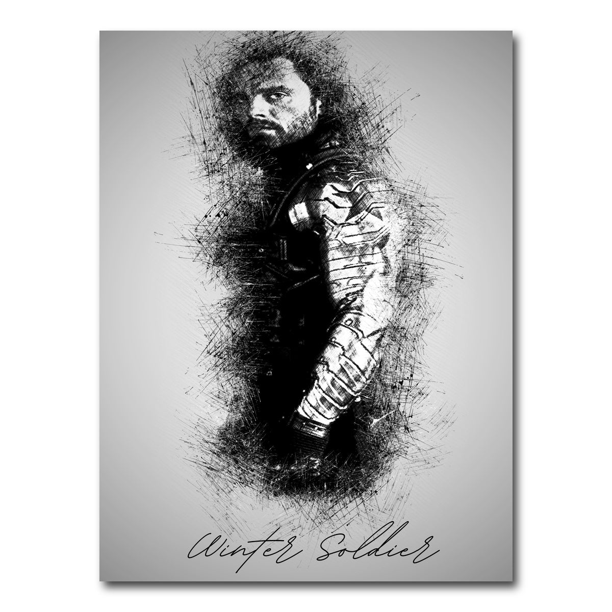 AUTO-MOCKUP WHITE | Winter Soldier Sketch | 1 Piece | Gallery Wrap Canvas | group=3x4