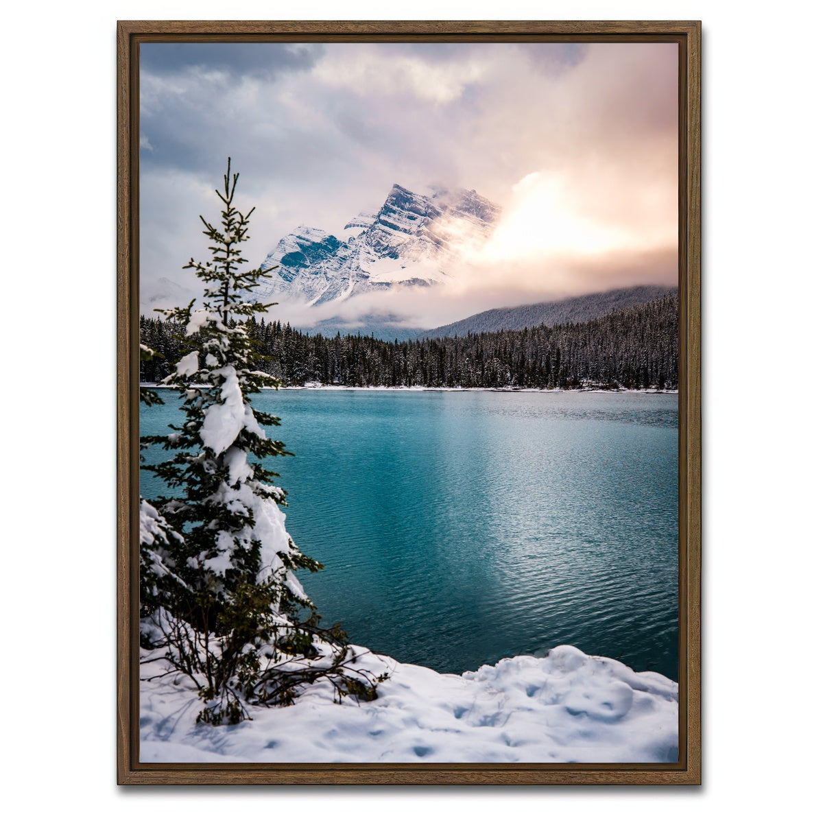 AUTO-MOCKUP WHITE | Winter Wonderland | 1 Piece | Walnut Framed Canvas | group=3x4