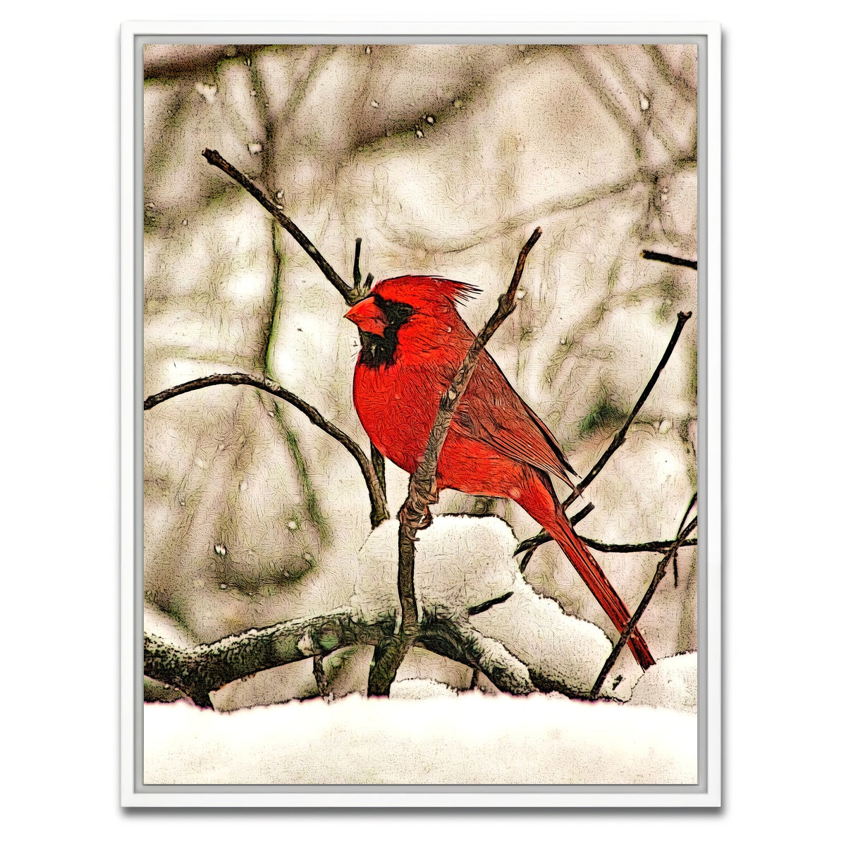 AUTO-MOCKUP WHITE | Winter's Perch | 1 Piece | White Framed Canvas | group=3x4