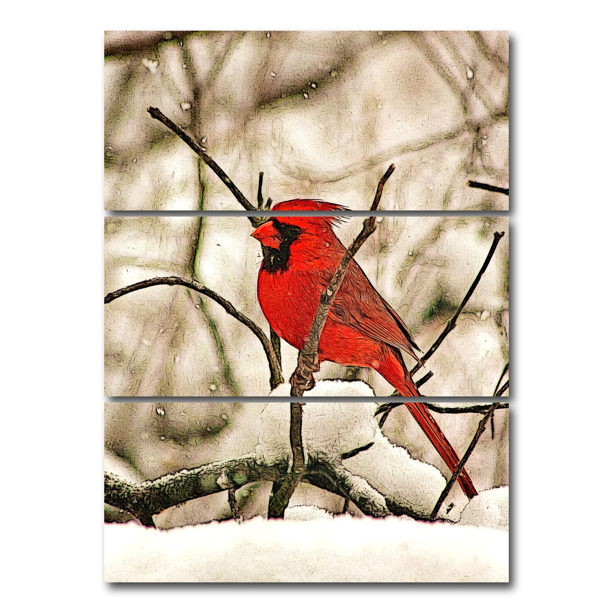 AUTO-MOCKUP WHITE | Winter's Perch | 3 Piece | Gallery Wrap Canvas | group=8x18_stacked