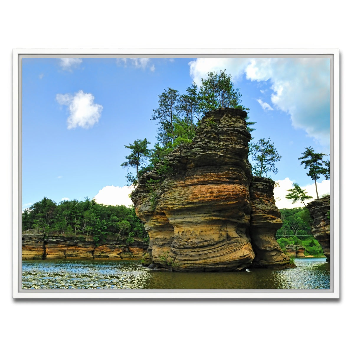 AUTO-MOCKUP WHITE | Wisconsin Dells sandstone formation | 1 Piece | White Framed Canvas | group=4x3