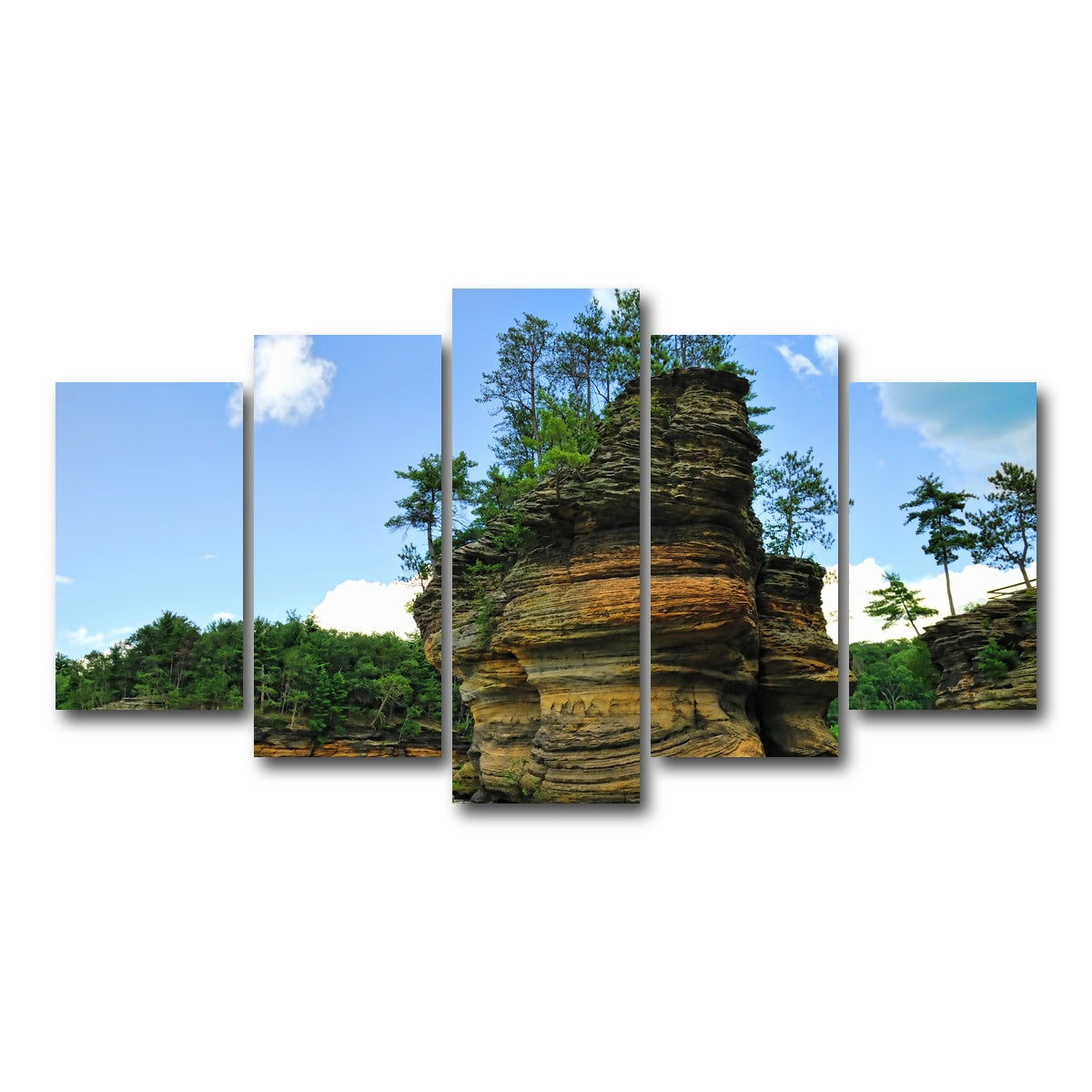 AUTO-MOCKUP WHITE | Wisconsin Dells sandstone formation | 5 Piece | Gallery Wrap Canvas | group=5_normal