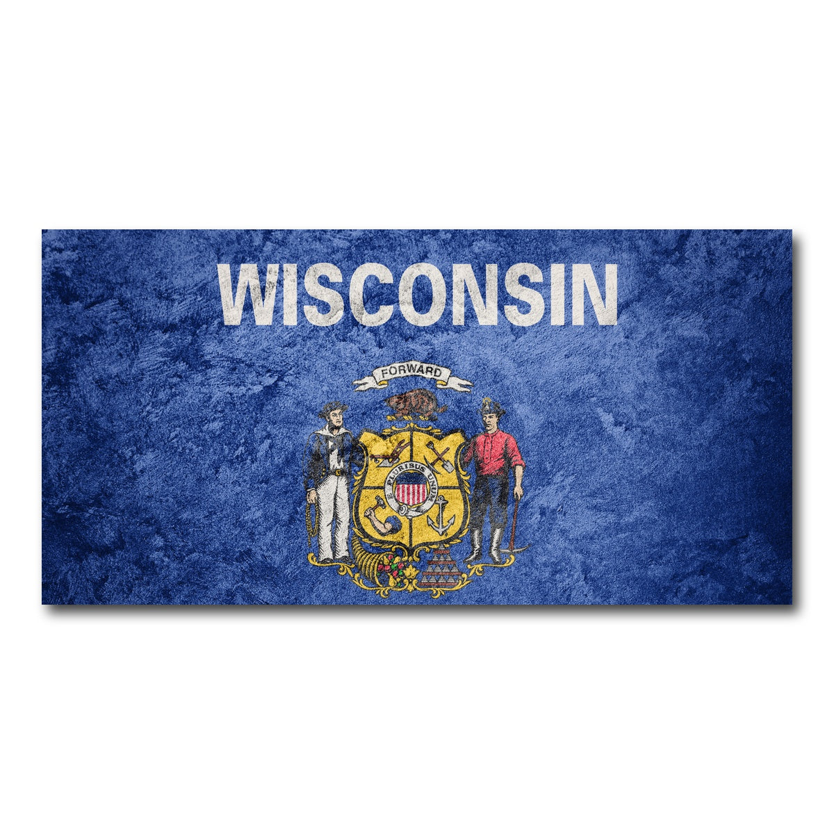 AUTO-MOCKUP WHITE | Wisconsin Flag Grunge | 1 Piece | Gallery Wrap Canvas | group=2x1