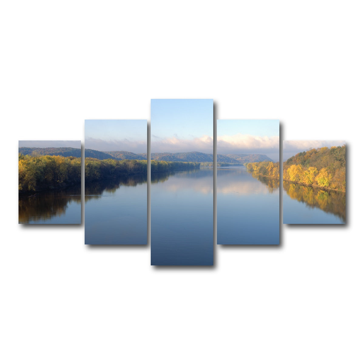 AUTO-MOCKUP WHITE | Wisconsin River | 5 Piece | Gallery Wrap Canvas | group=5_short