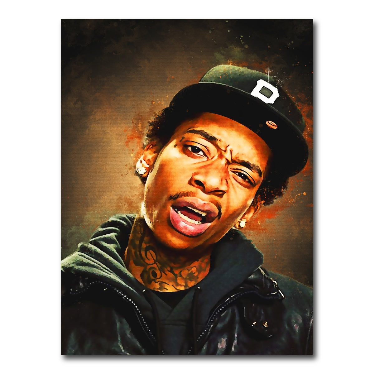 AUTO-MOCKUP WHITE | Wiz Khalifa Painting | 1 Piece | Gallery Wrap Canvas | group=3x4