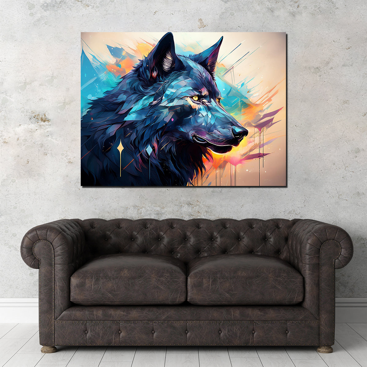 Wolf Abstract Painting Wall Art
