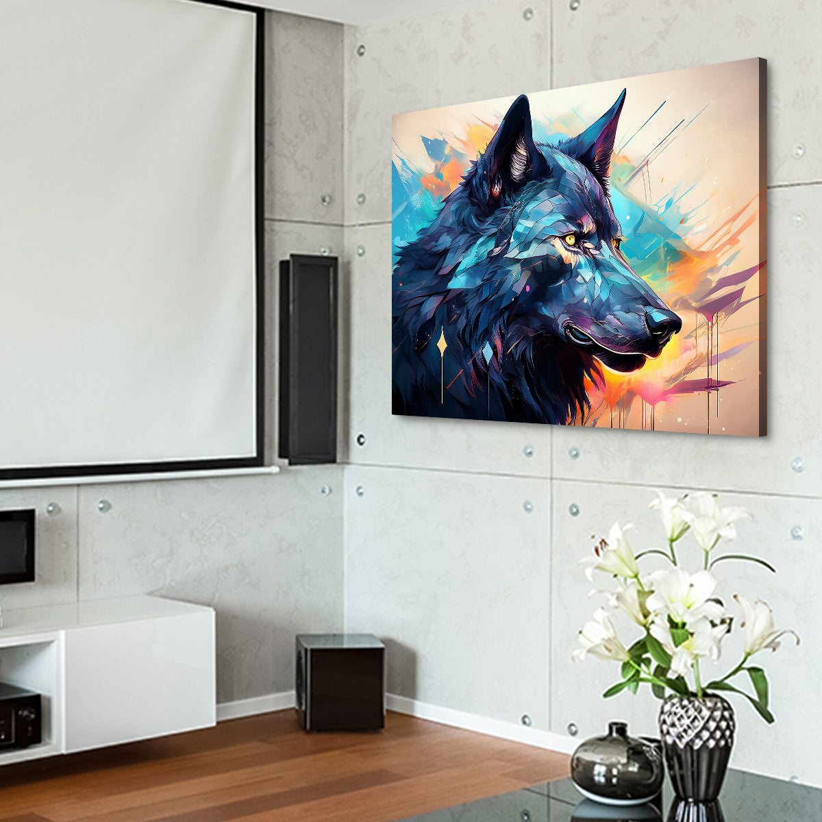 Wolf Abstract Painting Wall Art