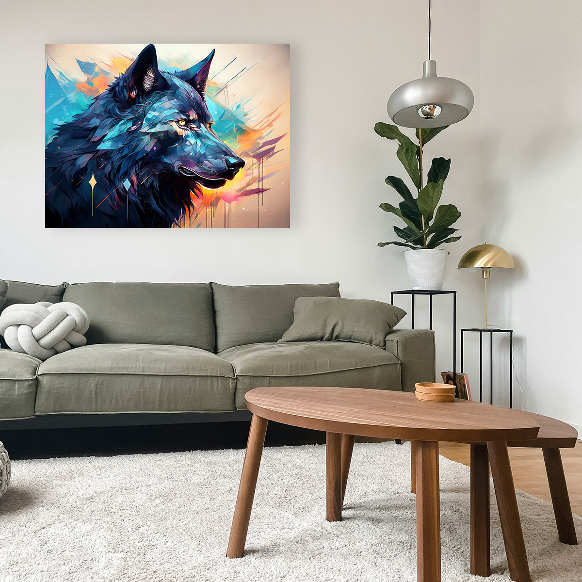 Wolf Abstract Painting Wall Art