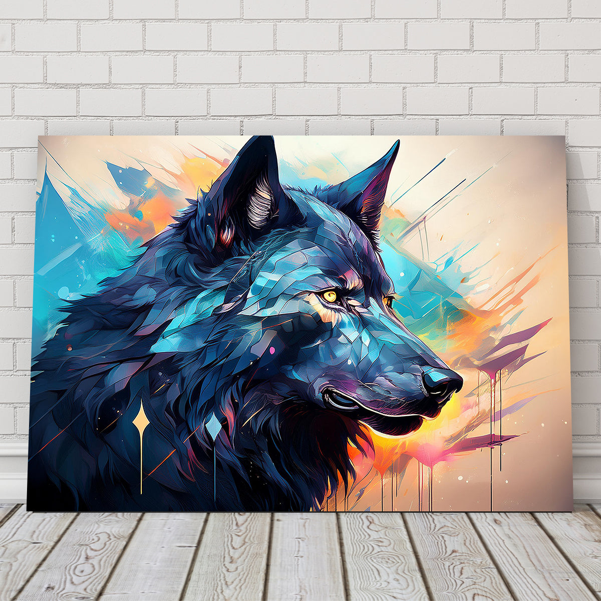 Wolf Abstract Painting Wall Art