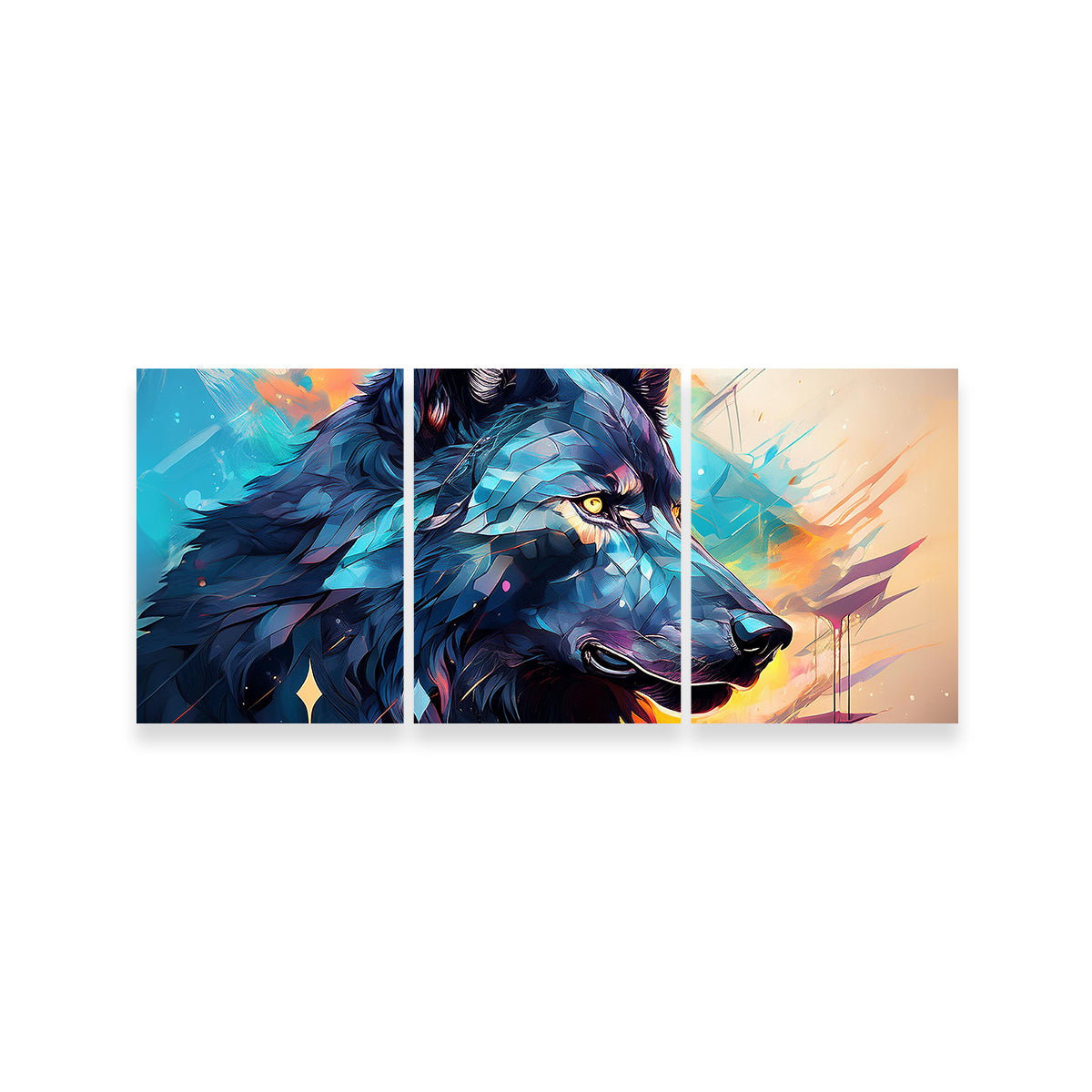 Wolf Abstract Painting Wall Art
