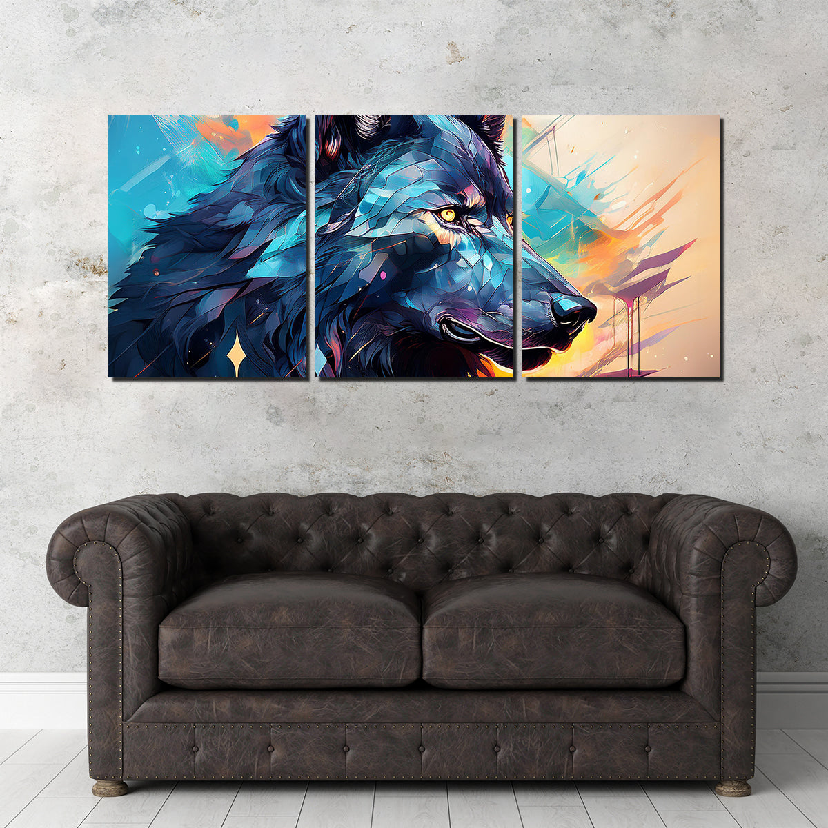 Wolf Abstract Painting Wall Art