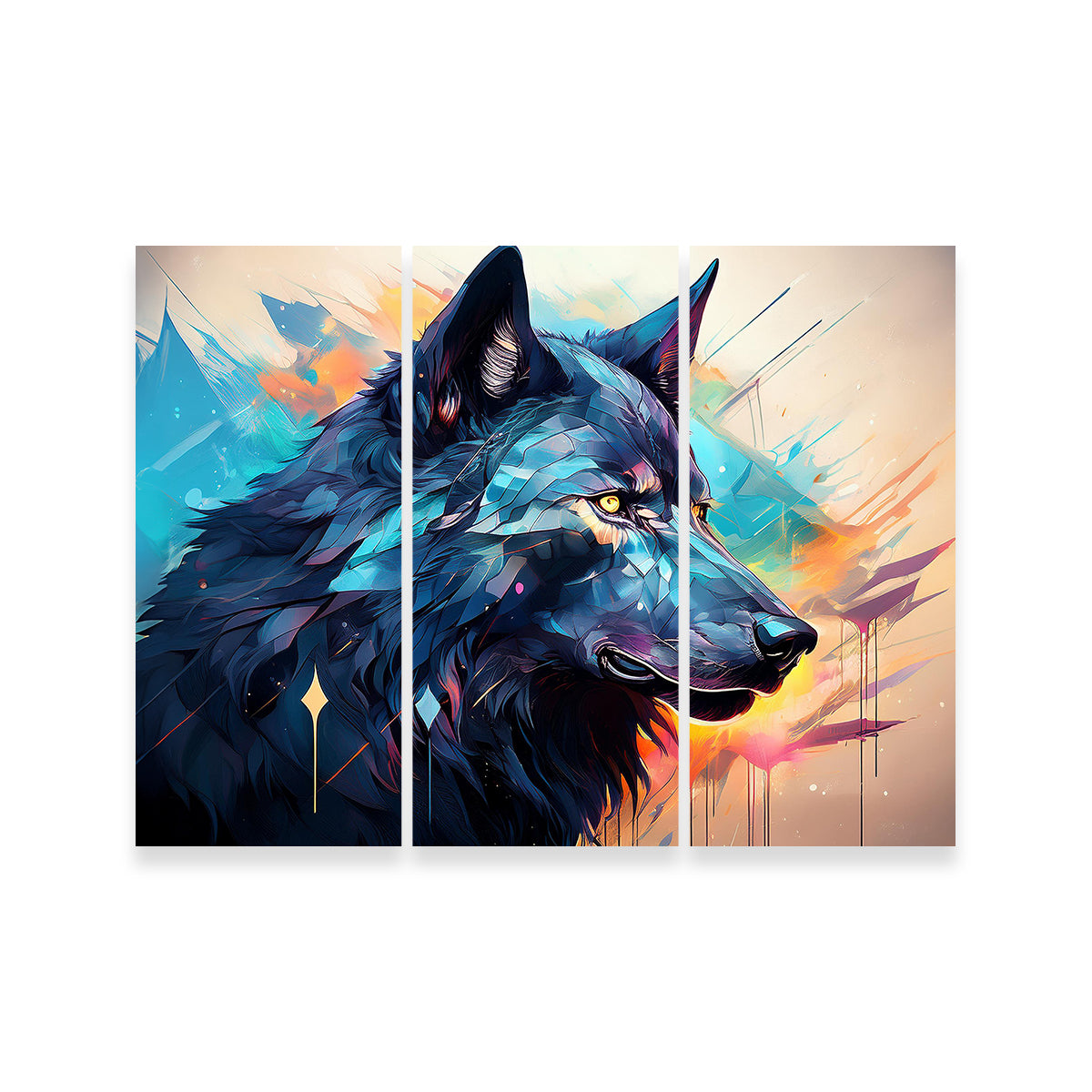 Wolf Abstract Painting Wall Art