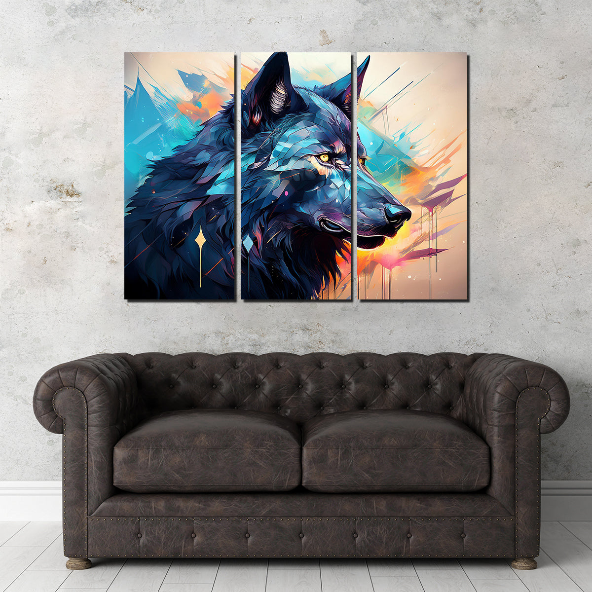 Wolf Abstract Painting Wall Art