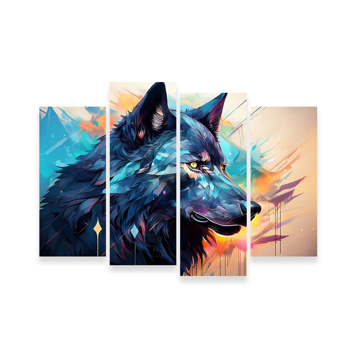 Wolf Abstract Painting Wall Art